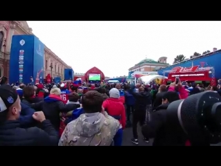 how we won. spain - russia. penalty shootout. fan zone in st. petersburg. the people exploded