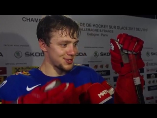 russia - finland 5-3 ~ interview artemy panarina after the victory {05/21/2017}