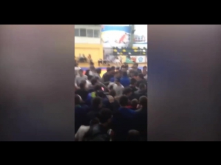 spectators staged a mass brawl at a fighting tournament in dagestan (03/20/2017)