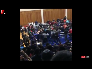 mass fight during the mma championship in dagestan.(03/11/2017)