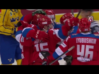 swedish hockey games. sweden - russia - 2:4. goals and dangerous moments / 02/11/2017