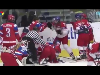russians fought with czechs in mma style / hockey world cup u18