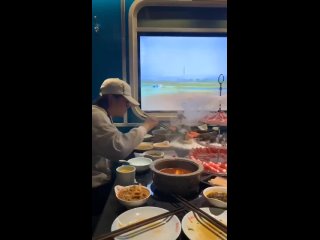 in china, they came up with a restaurant for connoisseurs of “train romance”, which conveys the atmosphere of such travel. everything inside is for the floor